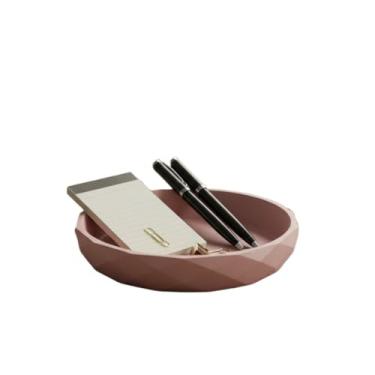 Imagem de Bandeja Organizadora Moderna Porta Objetos, Chaves, Joias e Acessórios para Mesa de Escritório e Casa(Rosa Claro,20 CM)