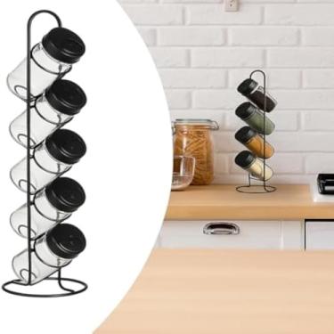 Imagem de Conjunto de recipiente para tempero domestico com suporte, design funcional, pratico