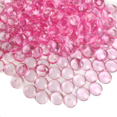 Imagem de HappyFiller Centros de mesa de casamento rosa brilhante decoração de festa 630 peças de mármore de acrílico 0,6 polegadas enchimento de vaso pedras preciosas cabochão azulejos cúpula, artesanato