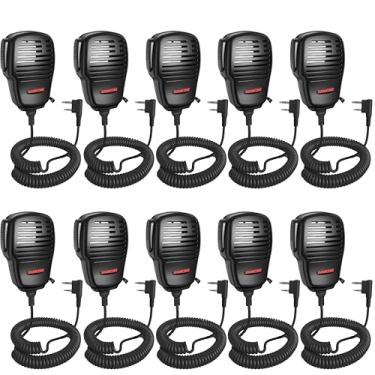 Imagem de SAMCOM Microfone de ombro IP67 impermeável para rádios bidirecionais, microfone de mão de rádio amador pesado de 2 pinos para Walkie Talkie FPCN10A FPCN30A BF-F8HP PRO AR-5RM UV-21R, rádio Kenwood