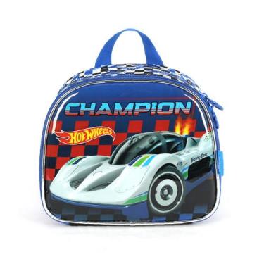 Imagem de Lancheira Infantil Térmica Escolar Hot Wheels Up4You, Azul