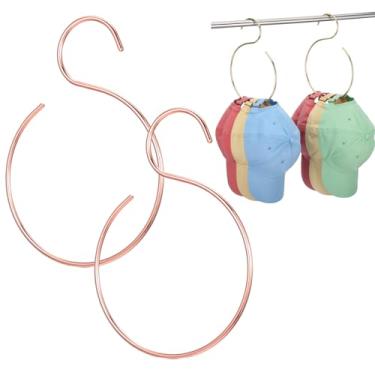 Imagem de MBAIYO Pacote com 2 cabides de chapéu para armário, comporta 20 bonés de beisebol resistentes em ouro rosa, suporte para chapéu que economiza espaço, organizador para montagem na parede ou haste