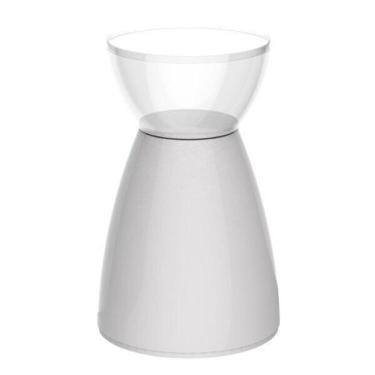 Imagem de Banqueta Rad Im In área Externa E Interna Policarbonato Incolor E Branco 54,7 Cm (altura)