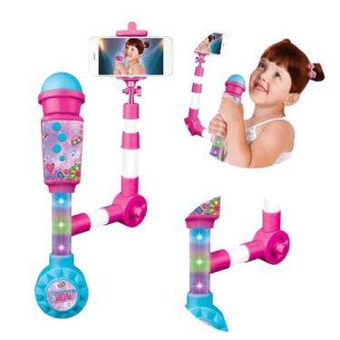 Imagem de Microfone Infantil Mania de Selfie com Luz Som e Música DMT - Dm Toys