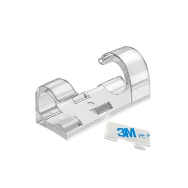 Imagem de Organizador de Cabos Transparente Adesivo 20 Peças – Clipe Fio Mesa Parede Escritório | Fixação Dupla-Face Premium 3M | Organize o Ambiente com Estilo – Storeasy