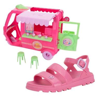 Imagem de Kit sandália infantil barbie e sorveteria grendene kids 23221, Rosa, 2