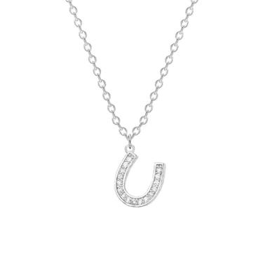 Imagem de coadipress Colar em forma de U em forma de cavalo de aço inoxidável, colar de declaração, presente de cavalo para mulheres, Middle, Aço inoxidável, Sem Pedra Preciosa