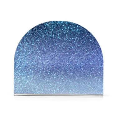 Imagem de Porta-guardanapos acrílico gradiente azul pastel azul marinho, porta-guardanapos vertical em forma de U, porta-guardanapos vertical