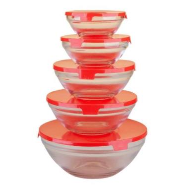 Imagem de Conjunto 5 Potes de Vidro Cazza Classic