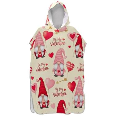 Imagem de Joisal Poncho de surfe trocador de roupão adulto com capuz toalha de praia estampado bonito gnomos de dia dos namorados ponchos de praia para homens