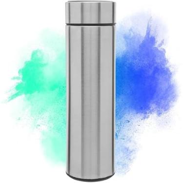Imagem de Garrafa Térmica de Aço Inox com Termômetro em Led 500ml Cinza - Conserva Bebidas Quentes e Frias