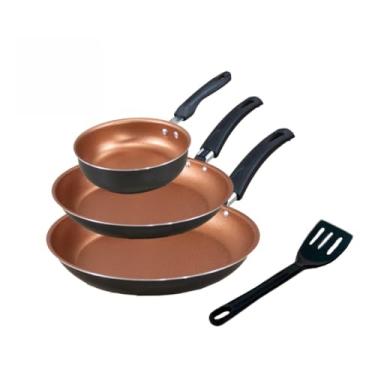 Imagem de Conjunto de Frigideiras Antiaderente 3 Peças Elegance – Frigideira Francesa e Omeleteira (Cobre)