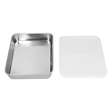 Imagem de GLOGLOW Bandeja de Produtos de Panificação Com Tampa, Antiaderente Profunda, Bordas Profundas de 5 Cm, Espelho Polido, para Assar e Armazenar Alimentos Em Aço Inoxidável (M)