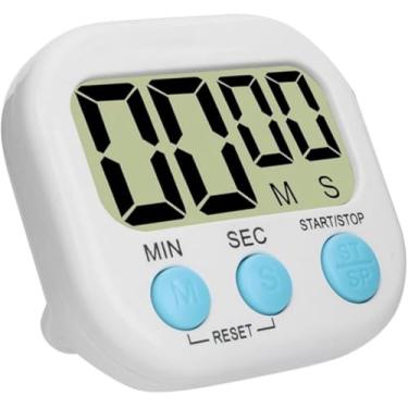 Imagem de Timer Digital de Cozinha, Branco, 7.3x6.5cm, Display LCD, 3 Botões de Controle