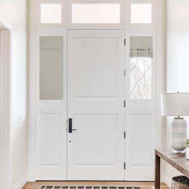 Imagem de Cortinas de luz lateral para porta da frente, cortinas de privacidade com isolamento térmico para porta frontal de vidro de pátio, L 30 x C 101 cm, natural, 1 painel