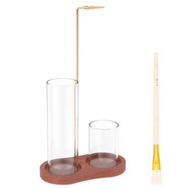 Imagem de ZFLYCANP Suporte de incenso para bastões, queimador de incenso voador anti-cinzas com vidro e escova removíveis, seguro e duradouro para meditação, ioga, spa, presente, decoração de casa (madeira)