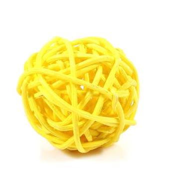 Imagem de GLOGLOW Ornamento Pendurado Bolas de Vime Enfeites Decorativos, Vime Natural, 20 Peças, 5 Cores, 3 Cm, para Casamento, Aniversário, Festa de Natal, Decoração de Casa, Decoração Diária (Amarelo)