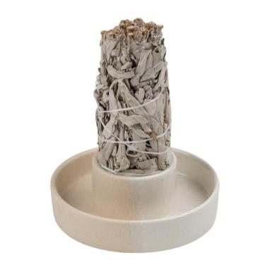 Imagem de Suporte de sálvia, queimador de sálvia branca, tigela de borrão, suporte de palo santo, suporte de incenso, conjunto de suporte de incenso, suporte de sálvia para pacote de sálvia branca e palo santo