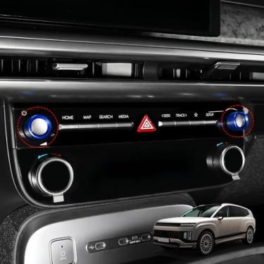 Imagem de JUIVEEL Tampa de botão de ajuste de volume de áudio de rádio de carro, capa de ajuste de volume do interruptor de rádio compatível com acessórios Hyundai IONIQ 9 2026 (azul)