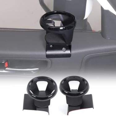 Imagem de LLKUANG Suporte de copo de carro compatível com Toyota Land Cruiser 250 Prado J250 LC250 2024 2025 2026 Suporte de copo de aço carbono para porta frontal, acessórios interiores de suporte de copo para