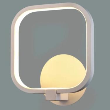 Imagem de Aplique de Parede LED Geométrico Quadrado 10W, Temperatura de Cor Variável 3000K/4500K/6000K, Design Moderno para Corredor, Sala, Quarto