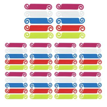 Imagem de Bxian 50 etiquetas de gerenciamento de cabos de poliéster termoplástico multicolorido, 6,3 x 1,3 cm, etiqueta de identificação do cabo do carregador de computador e celular