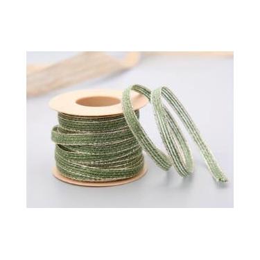 Imagem de Fita Hessiana de juta vintage de 10 m/rolo com renda rústica decoração de festa de casamento Natal faça você mesmo artesanato embalagem de presente (verde)