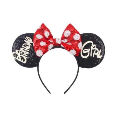 Imagem de Tiara De Glitter Minnie Mouse Para Meninas Com Laço De Lantejoulas Ace