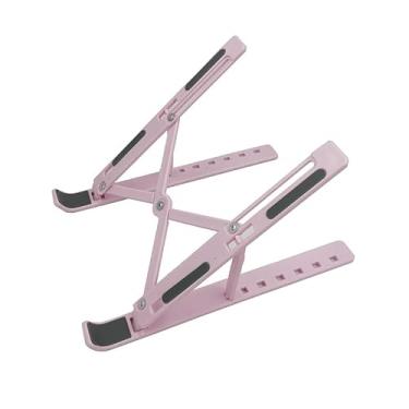Imagem de Suporte universal para notebook ajustável para MacBook Suporte de base de resfriamento dobrável antiderrapante (rosa)