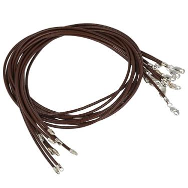 Imagem de The Beadsmith Colares de couro grego – Marrom, 18” de comprimento, montados com fecho de lagosta de prata esterlina, pacote com 12