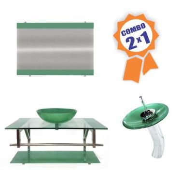 Imagem de Combo 2 em 1 - Gabinete 90cm Itália + Torneira Ibiza - EKASA, Verde