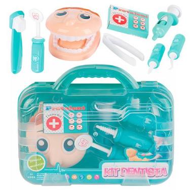 Imagem de Maleta De Brinquedo Azul Infantil Educativo Com 7 Peças E Boca Articul