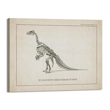 Imagem de Arte de parede de esqueleto de dinossauro vintage paleontologia pôsteres de arte de fósseis de dinossauros impressões de arte tricerátopo esboços fotos decoração de quarto de menino (SKU5,20.3x30.5 cm
