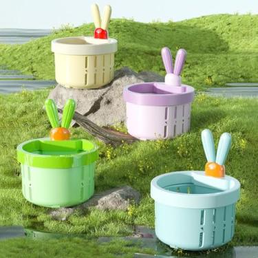 Imagem de Coador de ralo de pia, coletor de alimentos de drenagem automática, recipiente de design de coelhinho da Páscoa, para limpeza de casa/dormitório/frutas e vegetais