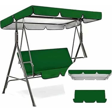 Imagem de Conjunto de cobertura para balanço de pátio de 3 lugares, toldo de substituição para cadeira de balanço, móveis de jardim externos, capa impermeável para balanço.