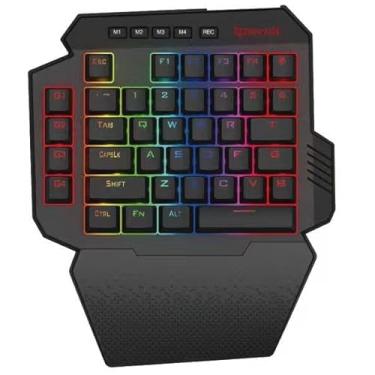 Imagem de Redragon Teclado mecânico para jogos K758 com uma mão com fio, 39 teclas tipo C, teclado profissional para jogos com soquete de troca a quente atualizado, 4 teclas macro integradas e descanso de pulso