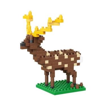 Imagem de Brinquedo De Blocos De Montar Micro Mini Alpacas, Cervos, Girafas, Pre