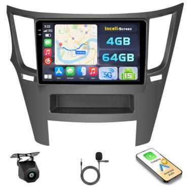 Imagem de [4 + 64 G] Hikity Android 15 estéreo automotivo para Subaru Outback Legacy 2010-2014, rádio com tela sensível ao toque de 9 polegadas, sem fio, Carplay, Android, automóvel, 5G, Wi-Fi, Bluetooth