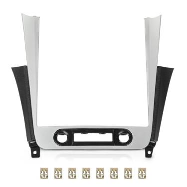 Imagem de DOTCOM Painel de acabamento do painel do painel de rádio central adequado para Chevy Malibu 2008 2009 2010 2011 2012 rádio controle de clima painel painel painel de ventilação de ar prata/preto