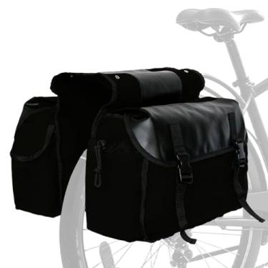 Imagem de JEELAD Bolsa de bicicleta Caixotes de bicicleta Selim de bicicleta Bolsa de rack traseiro para compras de supermercado Viagem de ciclismo (preto)