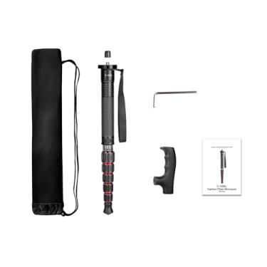 Imagem de OPPWONG Monopé de Câmera Portátil de Fibra de Carbono de 61 Polegadas, Altura Ajustável de 6 Seções Com Capacidade de Carga de 10 Kg, Cabeça de Bastão de Escalada Removível