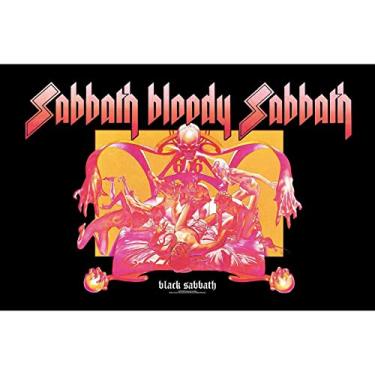 Imagem de Black Sabbath Bandeira têxtil Sabbath Bloody Sabbath preta 105 x 66 cm 40 x 28 polegadas