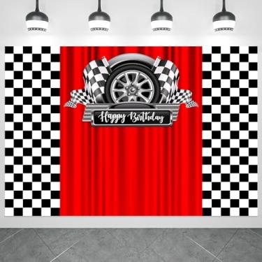 Imagem de Pano de fundo de fotos de carros para festa de aniversário, carro de corrida, decoração de festa de aniversário, adereços para cabine de fotos, 19 x 1,5 m