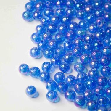 Imagem de Miçanga Bolinha de Sabão / Azul royal  8mm- aprox 420 peças- 100g - La