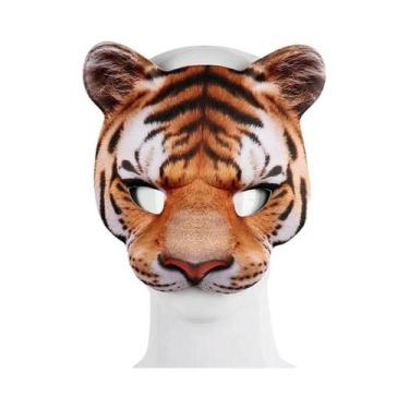 Imagem de Máscara De Animal 3D Tigre Meia-Face Para Fantasia De Halloween E Aces