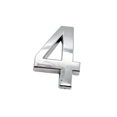 Imagem de NumRealm Número da casa, números de caixa de correio de porta, endereço 3D à prova d'água casa apartamento hotel autoadesivo sinalização, prata - 4