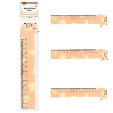 Imagem de REGUA PLASTICA PATINHAS PET 15CM DIV MOD RE1502 BRW
