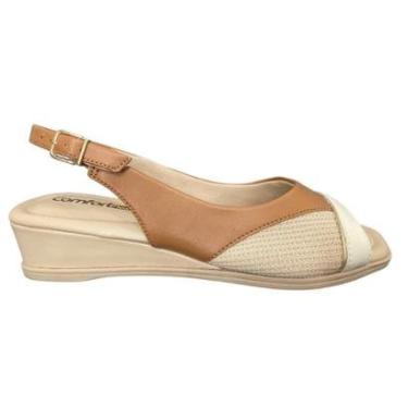 Imagem de Sandalia Feminina Anabela Comfortflex Peep Toe-Feminino