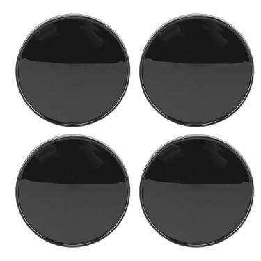Imagem de Acouto 4 Peças Tampas Centrais da Roda Impermeabilizantes Substituição Abs 66mm od 55.5mm Id Com Acabamento de Metal Escovado Cr para Besouro (BLACK)