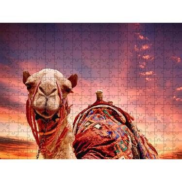 Imagem de Quebra-Cabeças Animais Do Deserto Camelos 300 Peças Em Mdf